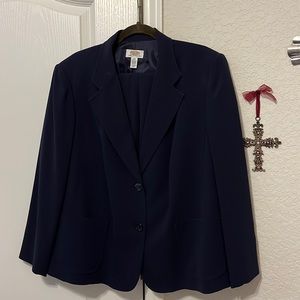 Talbots Women Petites Navy Blue Suit-